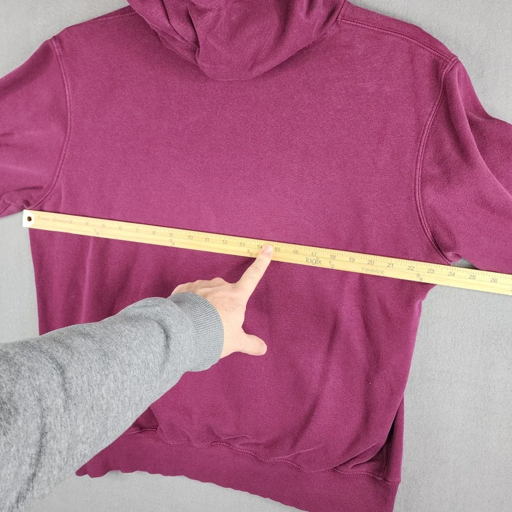 The North Face Mens‎ Hoodie Burgundy Graphic Logo Pullover Large